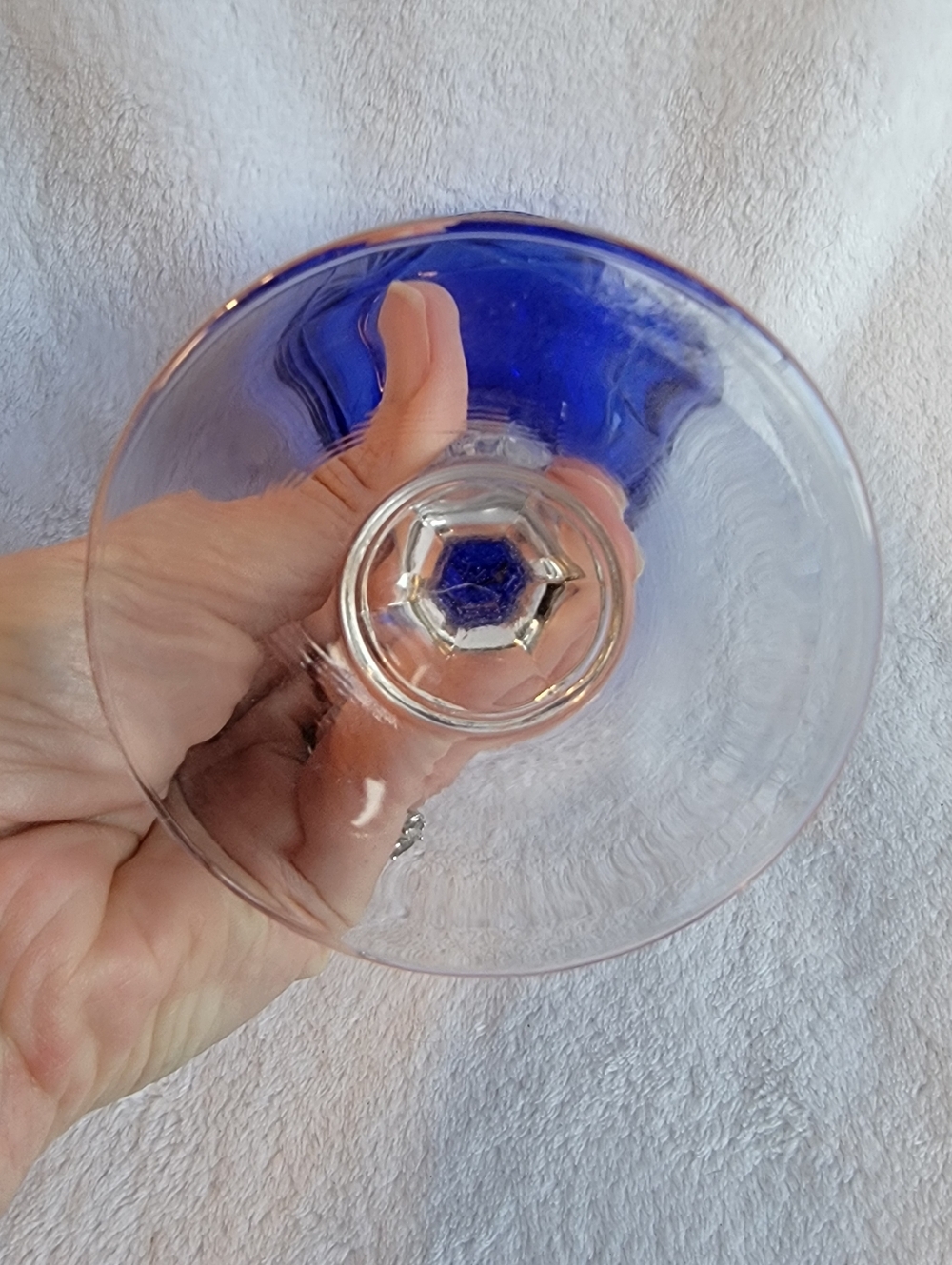 Set of 4 Cristal d’Arques Durand Sapphire Blue vintage Cobalt Cut Crystal Goblet - Picture 8 of 11